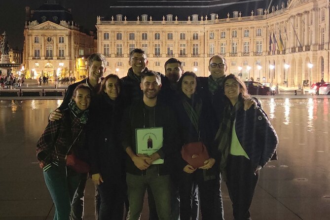 Bordeaux Night Walk Ending with Delicious wine & cheese Tasting - Place de la Bourse and the Water Mirror: reflections first