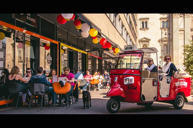 Budapest Private Tuk Tuk Tour with Wine Tasting and Cheese Platter - Getting oriented fast: Kálvin tér and Danube bridge views