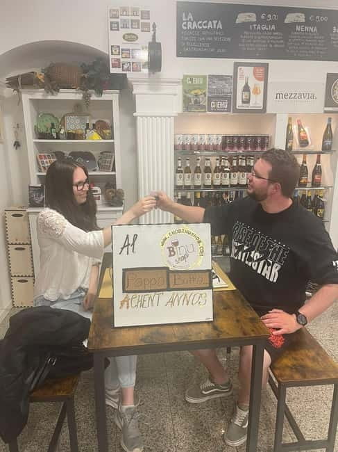 Cagliari: artisan beer and cheese tasting - The main tasting format: beer first, then cheese, plus bread and olives