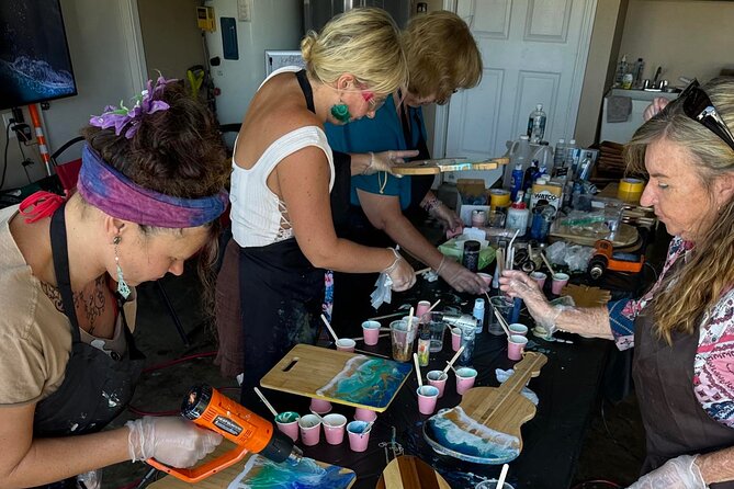 Epoxy Resin Cheese Board Art Class - Group Size and Instruction Style: Hands-On Without Feeling Chaotic