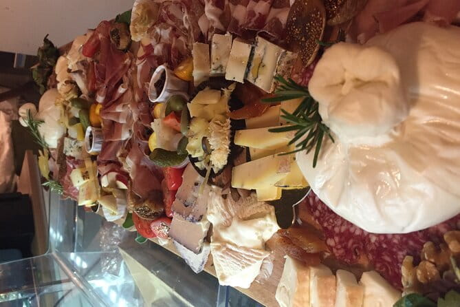Italian Charcuterie & Cheese Board with Wine or Beer Pairing - The board that makes this worth it: cheese, cold cuts, bread, honey, jams