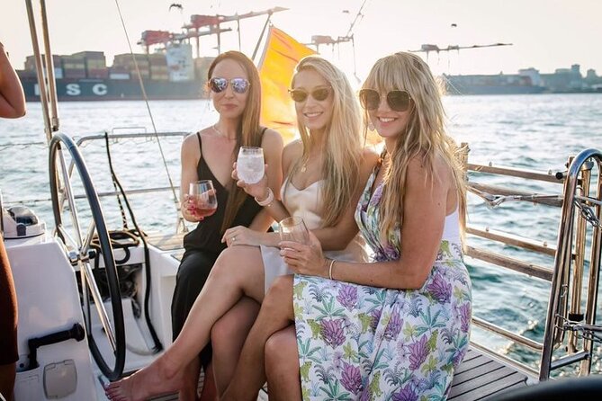 JFarwell Sunset Wine and Cheese Yacht Sailing - Comfort on board: shoes, blankets, and bathrooms