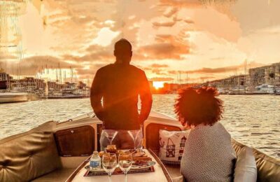 Marina Del Rey: Romantic Cruise, Wine, Cheese, Sealions - The romantic food setup: wine, cheese/charcuterie, and upgrade options