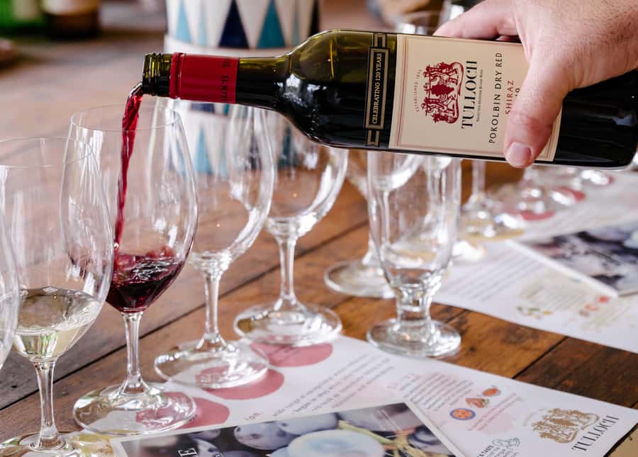 Pokolbin: Tulloch Hunter Heroes Wine Tasting & Cheese Board - Your seated tasting setup at Tulloch Wines