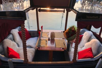 Private, luxury Gold Coast Gondola cruise with cheese & wine - The cheese & wine moment that sets the tone