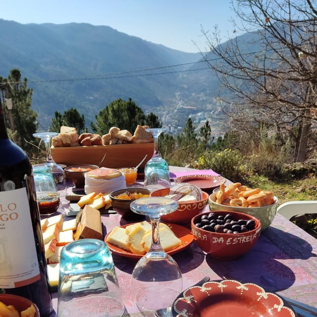 Serra da Estrela: Serra da Estrela cheese tasting - Where you’ll eat at dusk: patio by the Zêzere Valley or fireplace indoors