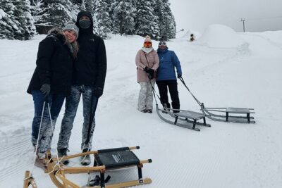 Sledding Cheese Fondue, Chocolate - The Sled Run: Views of the Eiger, Mönch, and Jungfrau