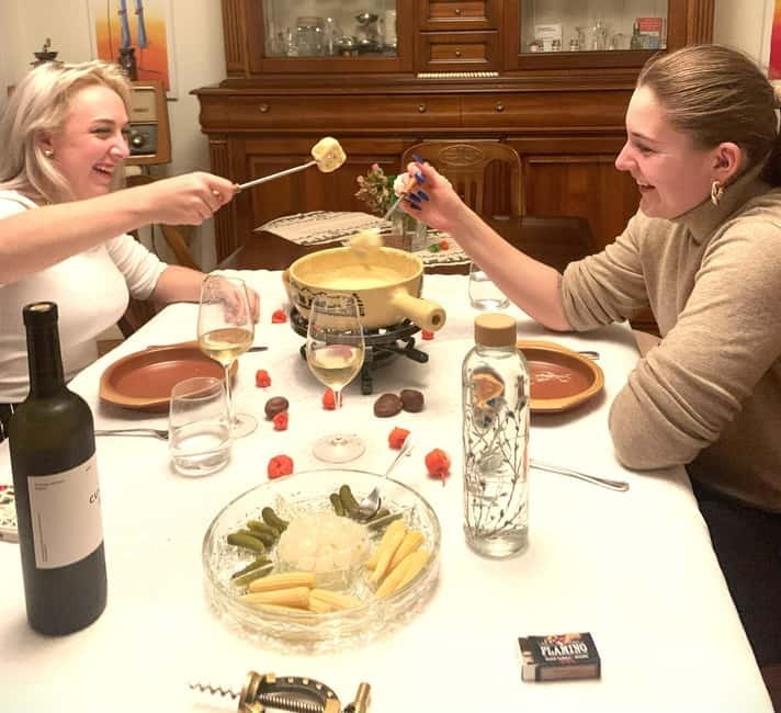 Traditional Swiss Dinner: Cheese Fondue, Appetizers/Dessert - Fabio and Anita: The Warm Hosting That Makes the Meal Stick